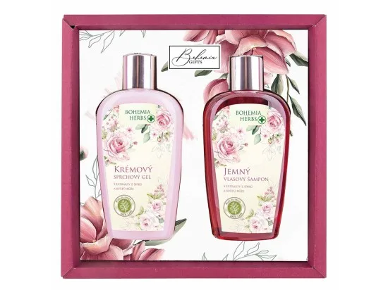 Bohemia Herbs dárkové balení Růže sprchový gel 250 ml + vlasový šampon 250 ml