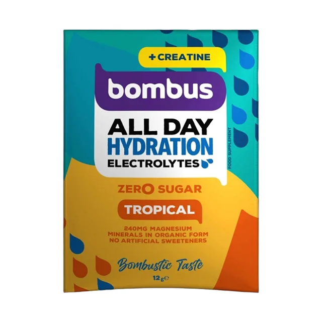 BOMBUS All day hydration drink creatine tropical 12 g