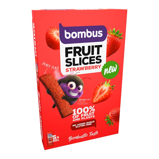 BOMBUS Fruit slices jahoda ovocné plátky 5 x 20 g
