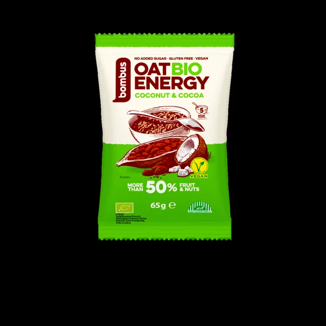 Bombus Oat Energy Coconut & cocoa BIO ovesná kaše 65 g