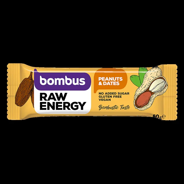 BOMBUS Raw energetická tyčinka arašídy a datle 50 g