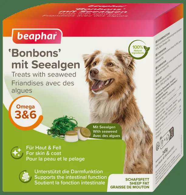 Bonbóny Beaphar z ovčího tuku s řasou 245 g