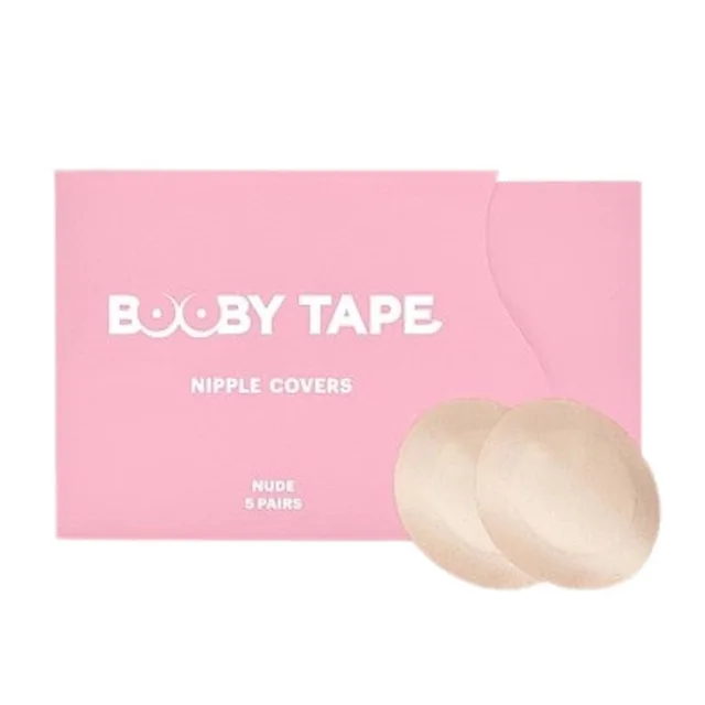 BOOBY TAPE NIPPLE COVERS - textilní nálepky na bradavky, 5 párů