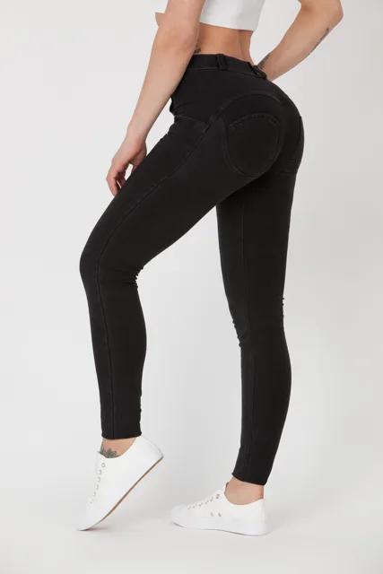 Boost Jeans Boost Jeans Mid Waist Black, S, černá