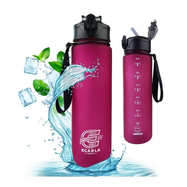 Bordová matná láhev na vodu - 750 ml