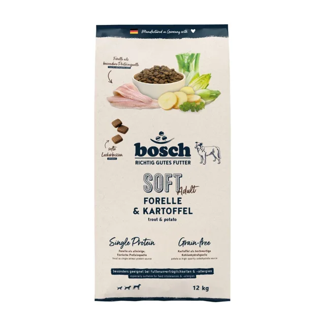 BOSCH HPC Soft Adult 12 kg pstruh a brambory monoproteinové krmivo pro psy