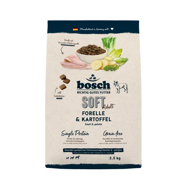BOSCH HPC Soft Adult 2,5 kg pstruh a brambory monoproteinové krmivo pro psy