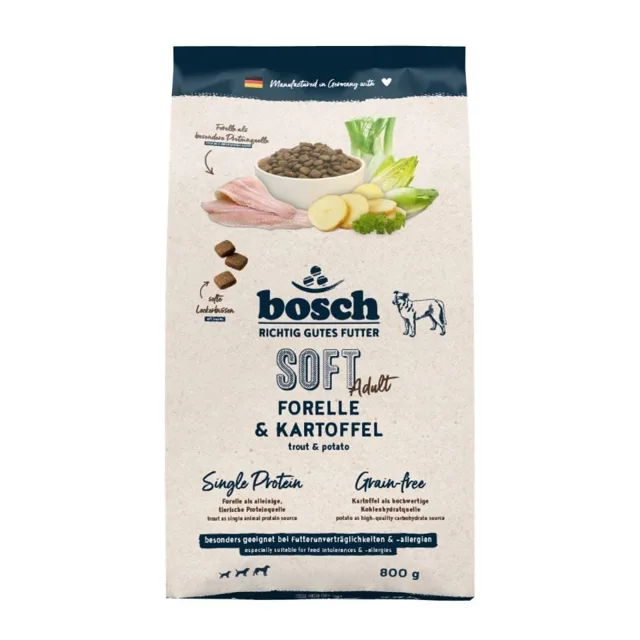 BOSCH HPC Soft Adult 800g Pstruh a brambory Monoproteinové krmivo pro psy