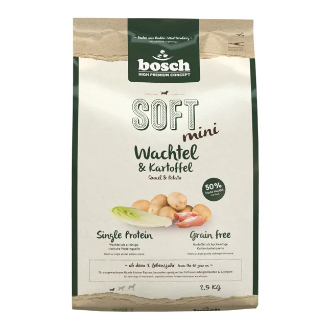 Bosch HPC Soft Mini křepelka a brambory - výhodné balení: 3 x 2,5 kg