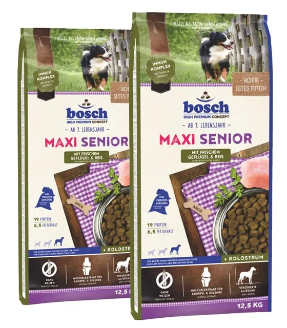 BOSCH Maxi Senior Drůbeží a rýže 2 x 12,5 kg