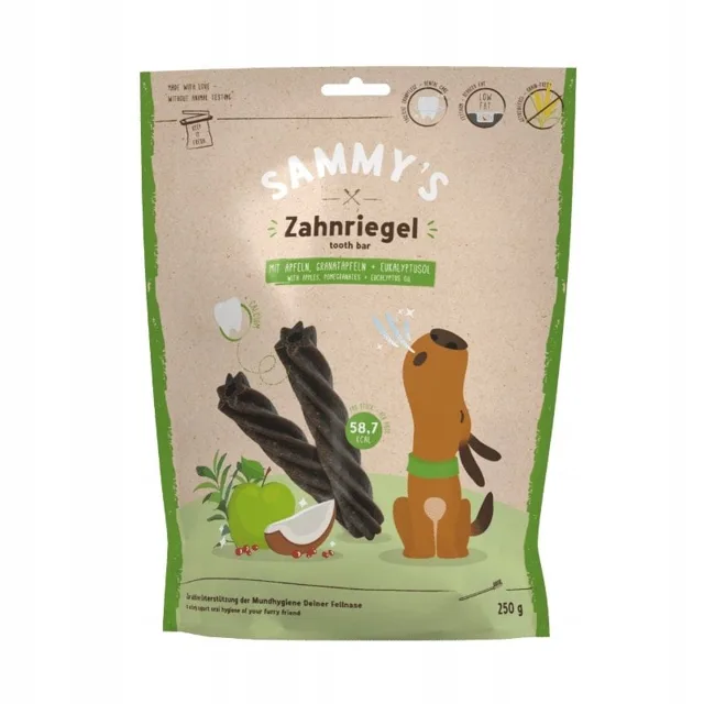 BOSCH SAMMY’S Tooth Bar Dental Snack dentální pamlsky s jablkem a granátovým jablkem 250 g