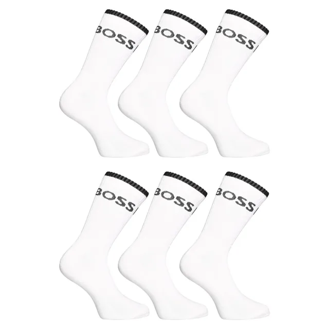 BOSS 6PACK ponožky vysoké bílé (50510168 100) L