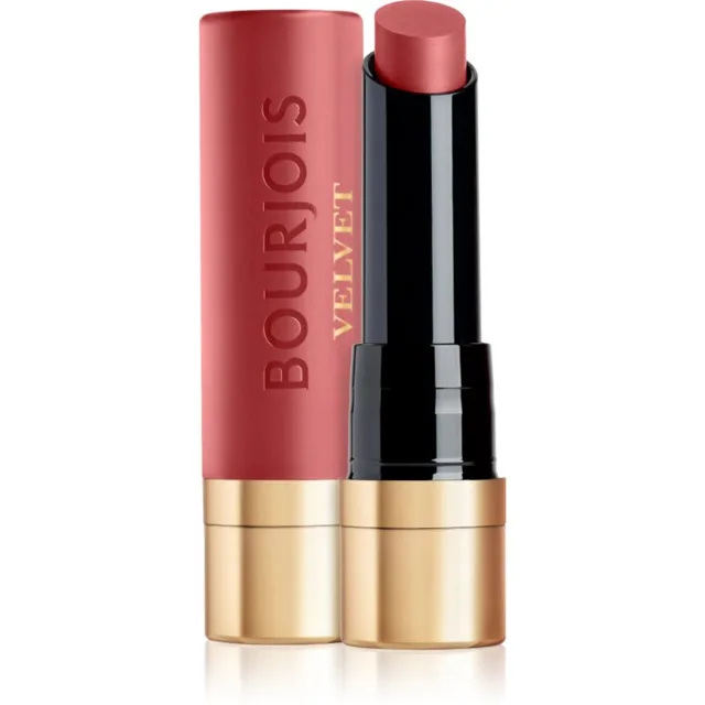 Bourjois Rouge Velvet The Lipstick dlouhotrvající rtěnka s matným efektem odstín 49 Maca Rose 2.4 g