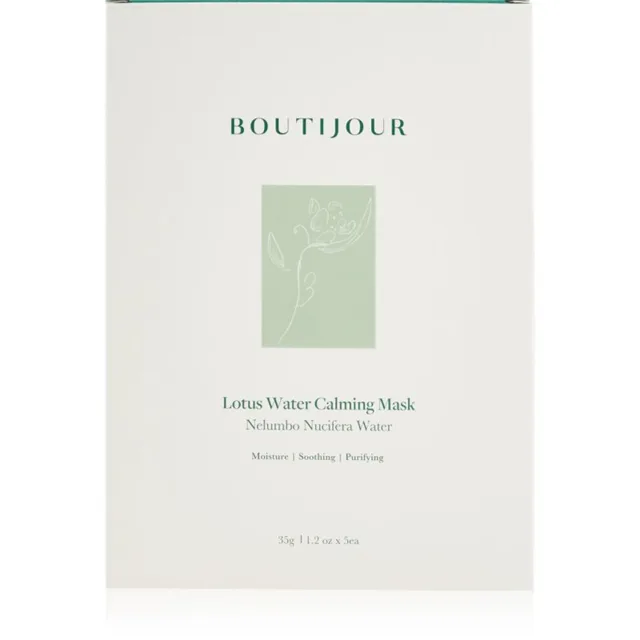 BOUTIJOUR Lotus Water Calming Mask zklidňující plátýnková maska pro výživu a hydrataci 5x33 g