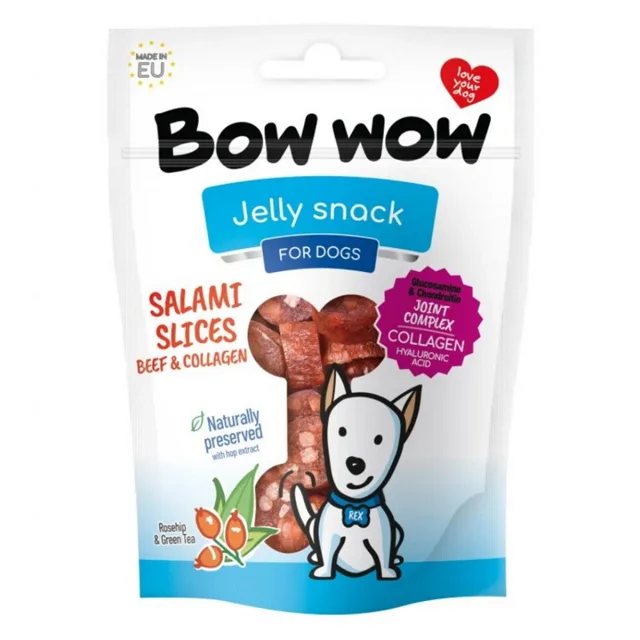 BOW WOW Jelly snack Salámová kolečka hovězí a kolagen pro psy 80 g