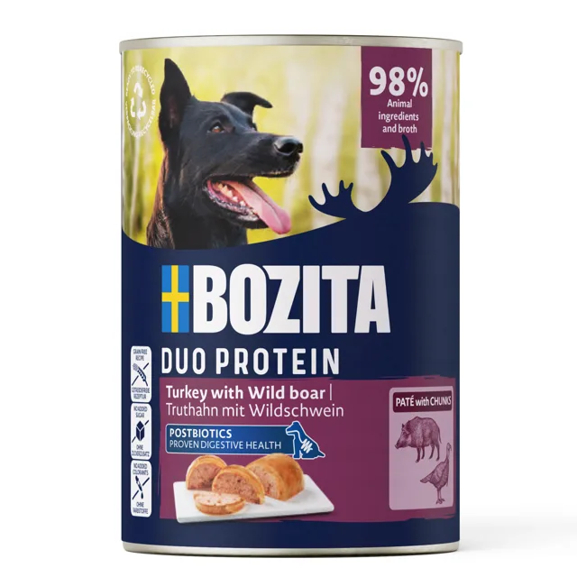 Bozita Dog Pate 6 x 400 g - krůtí s divočákem
