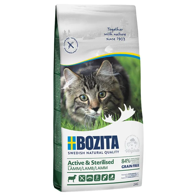 Bozita Grain Free Active & Sterilised s jehněčím - 2 x 2 kg