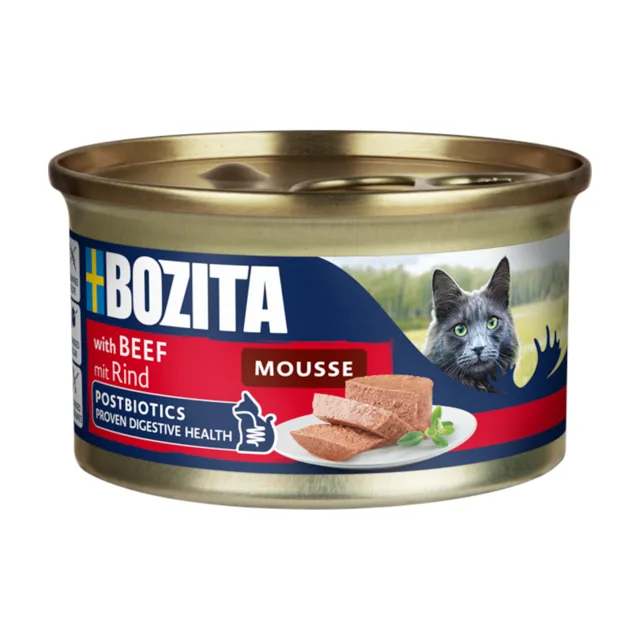 Bozita Mousse Postbiotics 12 x 85 g - hovězí