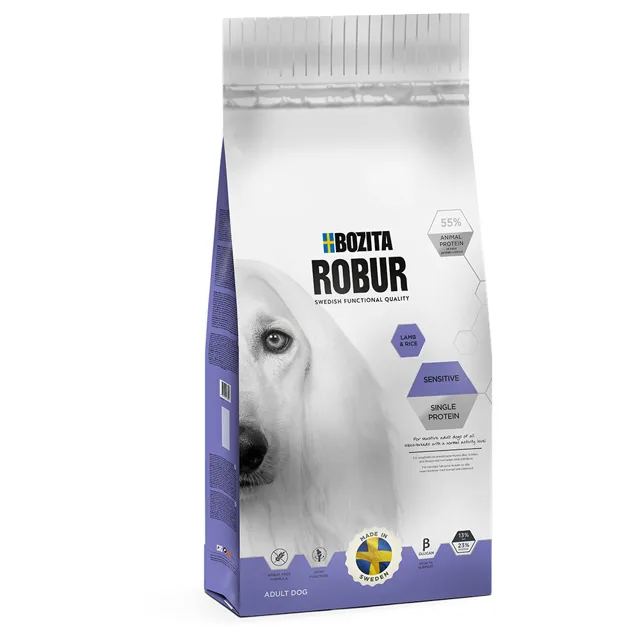 Bozita Robur Sensitive Single Protein jehněčí & rýže - 3 kg