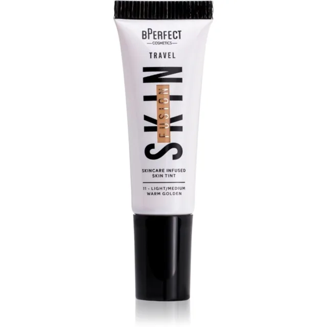 BPerfect Skin Fusion Travel mini tónovací krém cestovní balení odstín light/medium warm golden 10 ml