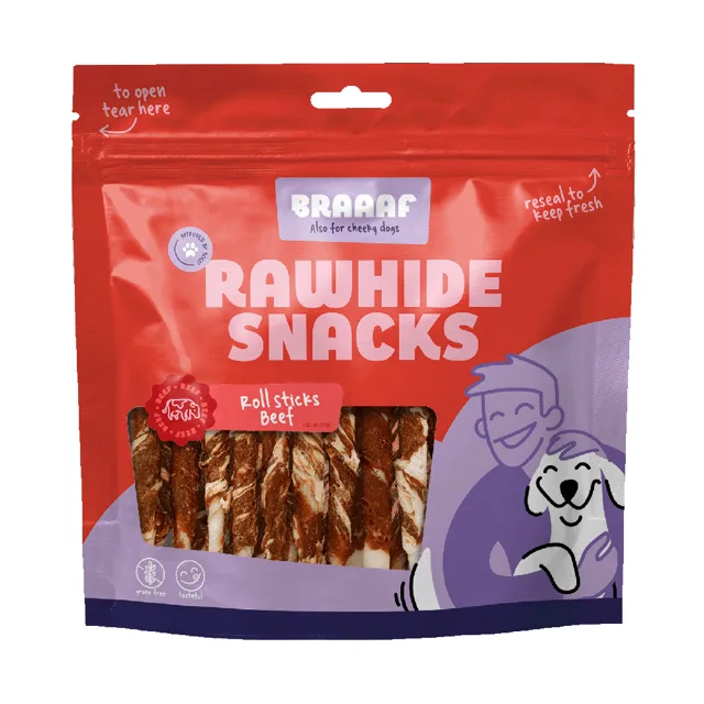 Braaaf Rollsticks hovězí s treskou - 2 x 25 kusů