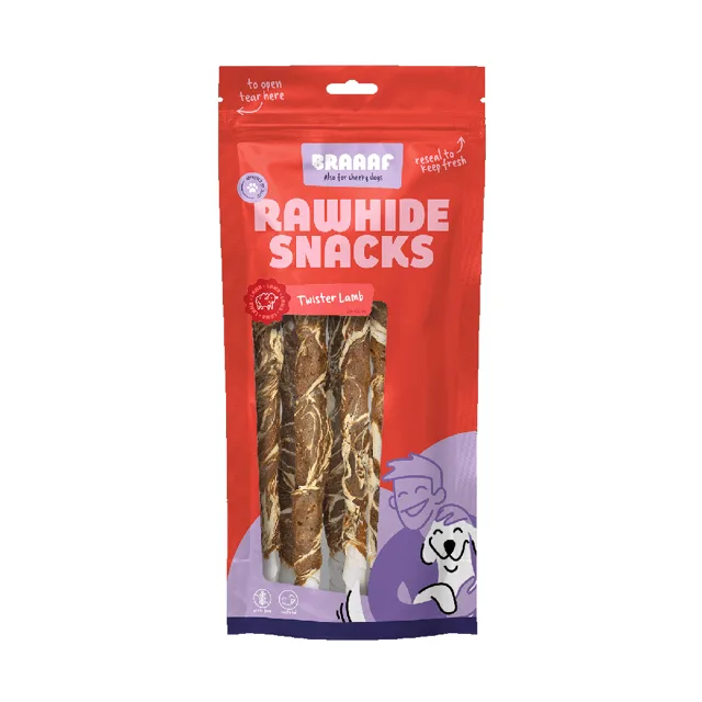 Braaaf Twister jehněčí s treskou - 6 ks - 180 g