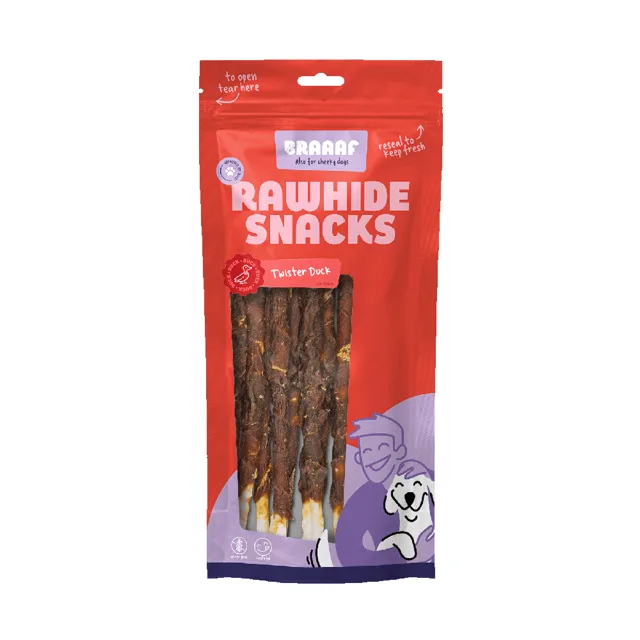Braaaf Twister s kachním - výhodné balení: 2 x 220 g (6 kusů)