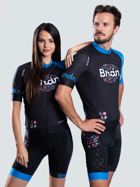 Brain unisex cyklistický set, dres a kraťasy, černý Velikost: XL