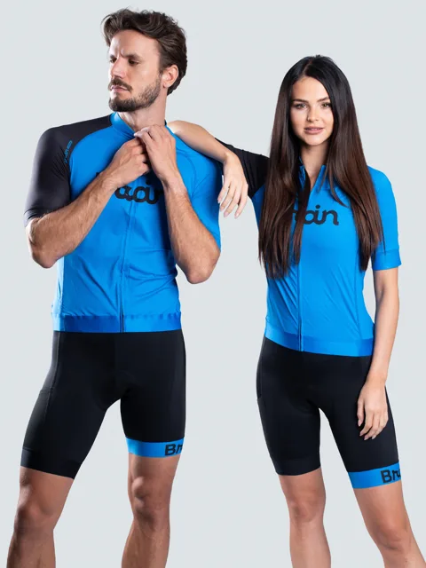 Brain unisex cyklistický set, dres a kraťasy, modrý Velikost: XL