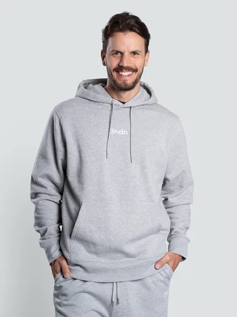 Brain unisex mikina z BIO bavlny, malé logo, šedá Velikost: XL