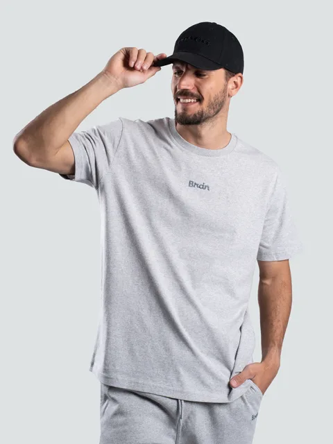 Brain unisex tričko, šedý melír Velikost: XS