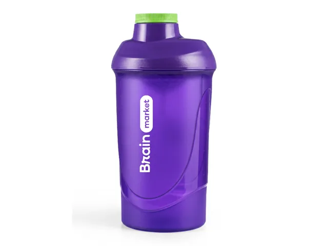 BrainMarket plastový shaker (šejkr), fialový, 600 ml