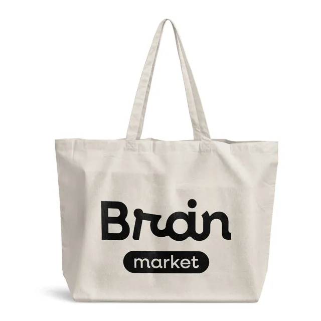 BrainMarket plátěná taška z bavlny, černý potisk