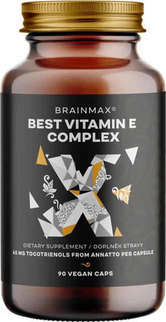 BrainMax Best Vitamin E Complex, Tokotrienoly v přírodní formě, 90 rostlinných kapslí