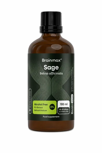 BrainMax BrainMax® Sage Alcohol Free Tincture, 10:1 Extract, 100 ml