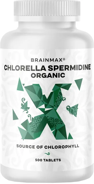 BrainMax Chlorella Spermidine Organic Počet kapslí: 500 tablet