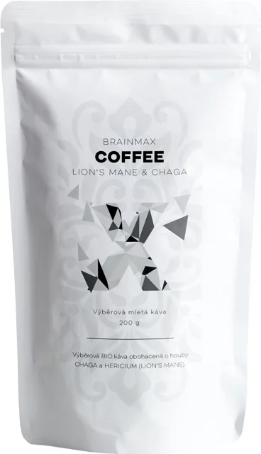 BrainMax Coffee Lion's Mane & Chaga, káva s houbami, BIO, 200g