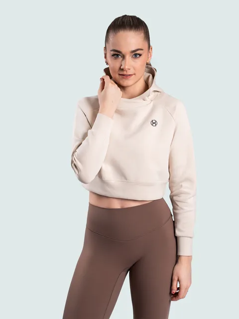 BrainMax dámská crop mikina, krémová Velikost: L