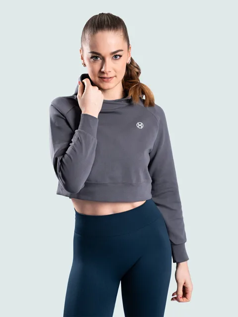 BrainMax dámská crop mikina, šedá Velikost: XL