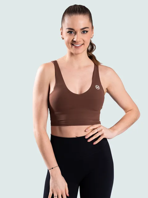 BrainMax dámská sportovní podprsenka Basic, hnědá Velikost: S