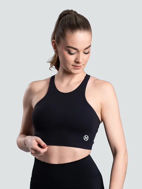 BrainMax dámský sportovní crop top, černý Velikost: S