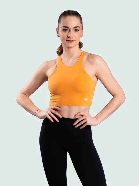 BrainMax dámský sportovní crop top, oranžový Velikost: S