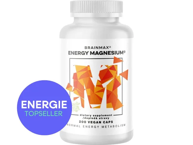 BrainMax Energy Magnesium®, 1000 mg, Hořčík Malát 200 mg, 200 kapslí