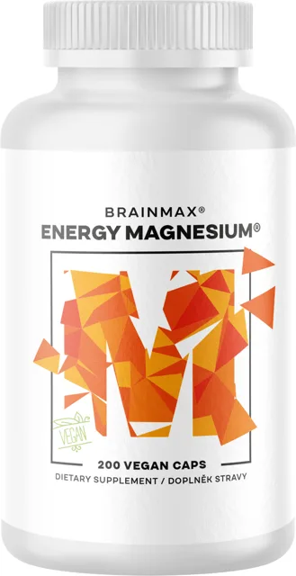 BrainMax Energy Magnesium®, Hořčík Malát 1000 mg, 200 rostlinných kapslí