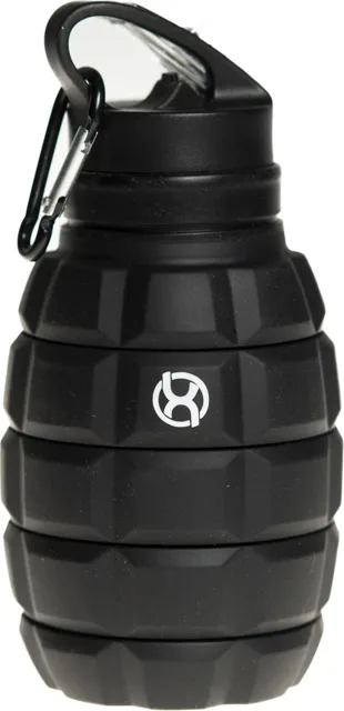 BrainMax Grenade bottle, skládací silikonová láhev na vodu, 580 ml Barva: Černá