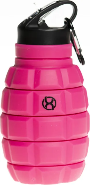 BrainMax Grenade bottle, skládací silikonová láhev na vodu, 580 ml Barva: Růžová