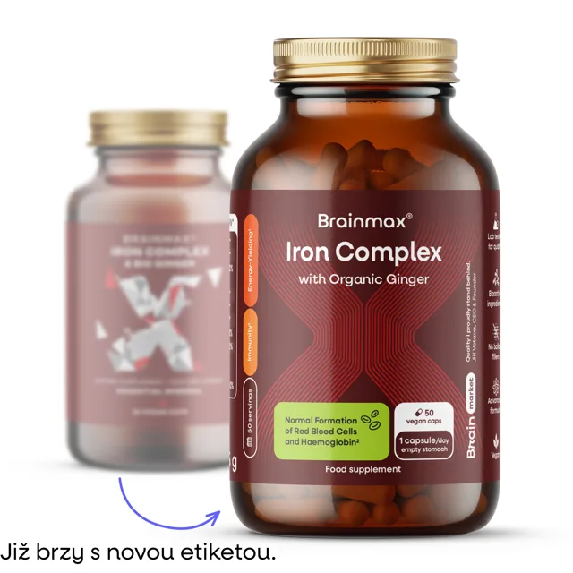 BrainMax Iron Complex®, 20 mg, 50 rostlinných kapslí