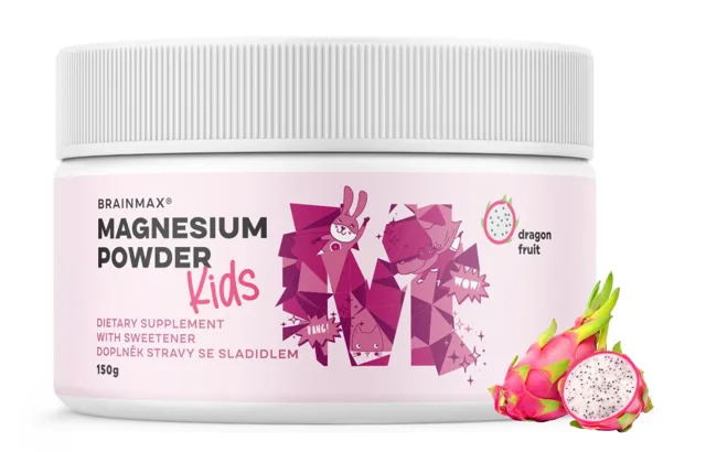 BrainMax KIDS Magnesium Powder, Dragon Fruit, 150 g