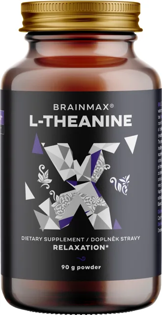 BrainMax L-Theanine, L-theanin v prášku, 90 g