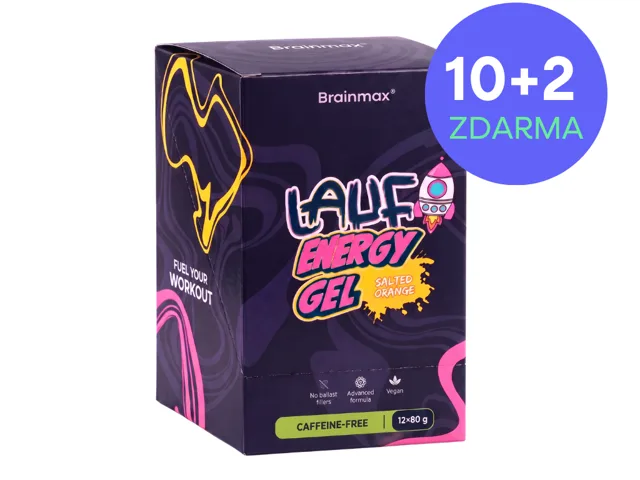 BrainMax LAUF® Energy Gel, Caffeine-free, Salted Orange, 12 x 80 g